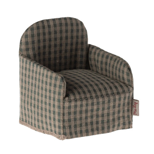 Maileg Chair for Mouse - Green Checker